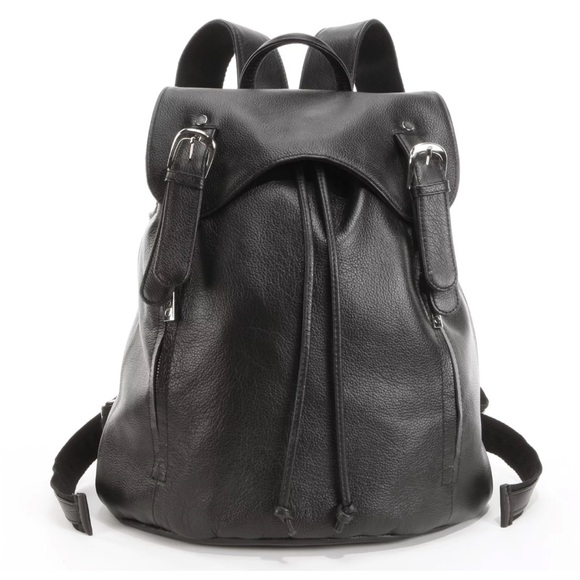 Women’s Ameri Leather Black Leather Backpack Purse - Picture 2 of 11